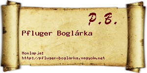 Pfluger Boglárka névjegykártya
