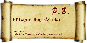 Pfluger Boglárka névjegykártya